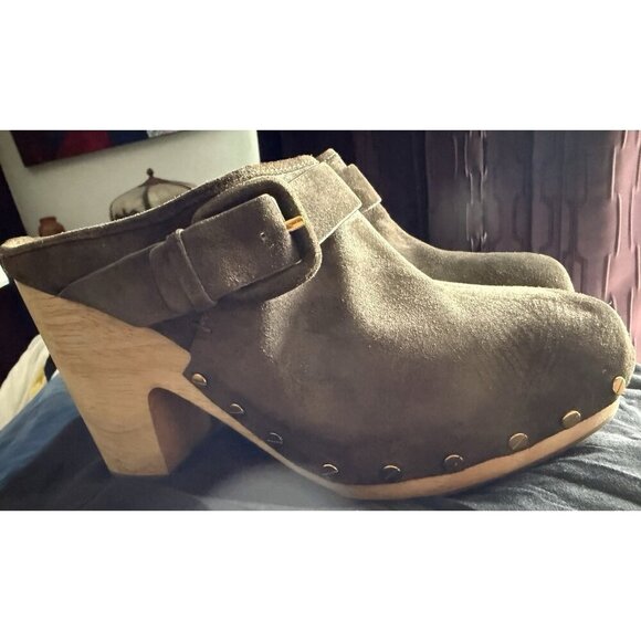 Veronica Beard Women’s 10  Brown Suede Clogs Designer Chic - Picture 4 of 11